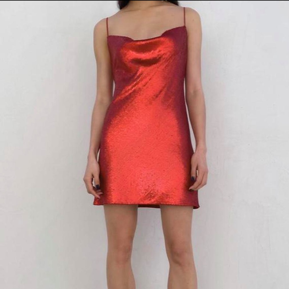 Zara Red Sequin Mini Dress